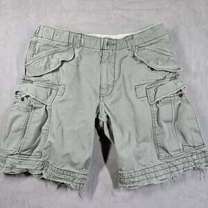 Polo Ralph Lauren Type 1 Army Cargo Shorts 34 Green Paratrooper Distressed FLAW